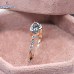 ハート ダイヤモンド ソルト アンド ペッパー ダイヤモンド、天然ダイヤモンド リング、婚約指輪