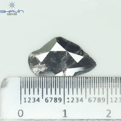 1.76 CT Slice Shape Natural Diamond Salt And Pepper Color I3 Clarity (14.15 MM)