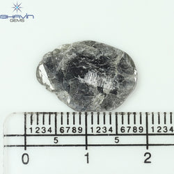 3.64 CT Slice Shape Natural Diamond Salt And Pepper Color I3 Clarity (16.66 MM)