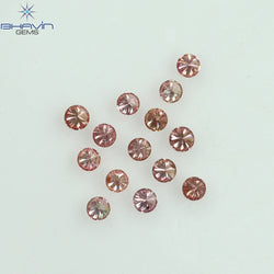 0.26 CT/14 ピース ラウンド シェイプ ナチュラル ルース ダイヤモンド ピンク カラー SI クラリティ (1.75 MM)