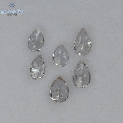 0.49 CT/6 Pcs Pear Shape Natural Diamond Pink Color SI Clarity (3.82 MM)