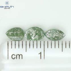 1.13 CT /3 Pcs Uncut Shape Green Natural Loose Diamond I3 Clarity (5.50 MM)