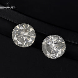0.81 CT/2 Pcs Round Shape Natural Loose Diamond White Color I3 Clarity (4.68 MM)