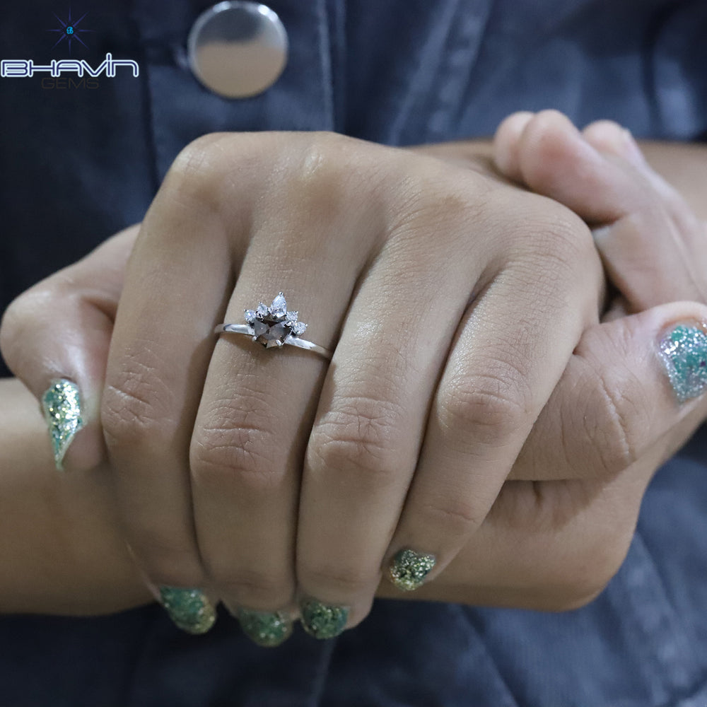 シールドダイヤ ダークブラウンダイヤ 天然ダイヤ 指輪 ゴールド 指輪 婚約指輪