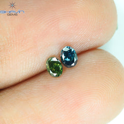 0.24 CT/2 Pcs Oval Shape Natural Diamond Mix Color SI1 Clarity (3.60 MM)
