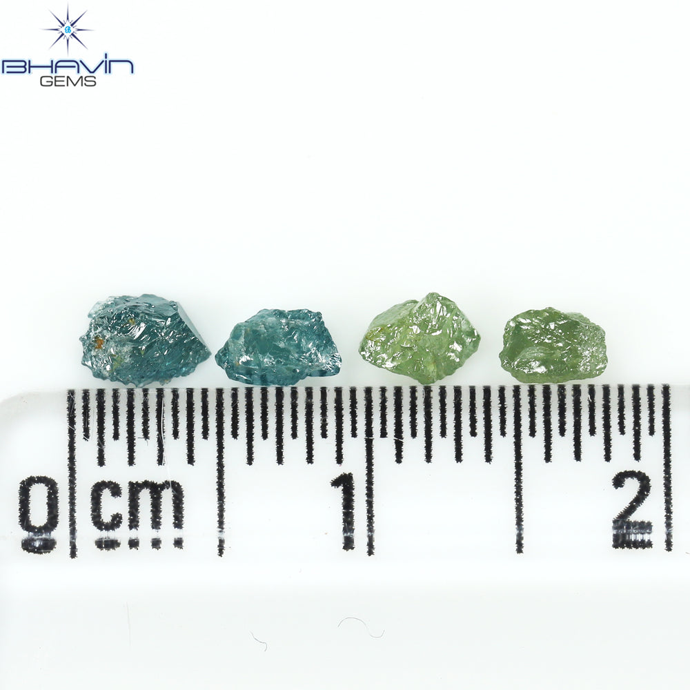 0.68 CT/4 PCS Rough Shape Enhanced Mix Color Natural Diamond I3 Clarity (4.10 MM)