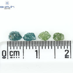 0.68 CT/4 PCS Rough Shape Enhanced Mix Color Natural Diamond I3 Clarity (4.10 MM)