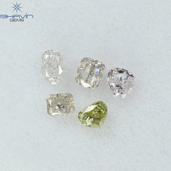 0.43 CT/5 Pcs Mix Shape Natural Diamond Pink Color SI Clarity (3.10 MM)
