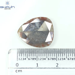 6.23 CT Pear Slice Shape Natural Diamond Gray Brown Color I3 Clarity (18.40 MM)