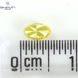 0.34 CT Oval Shape Enhanced Yellow Color Natural Diamond I3 Clarity (4.91 MM)