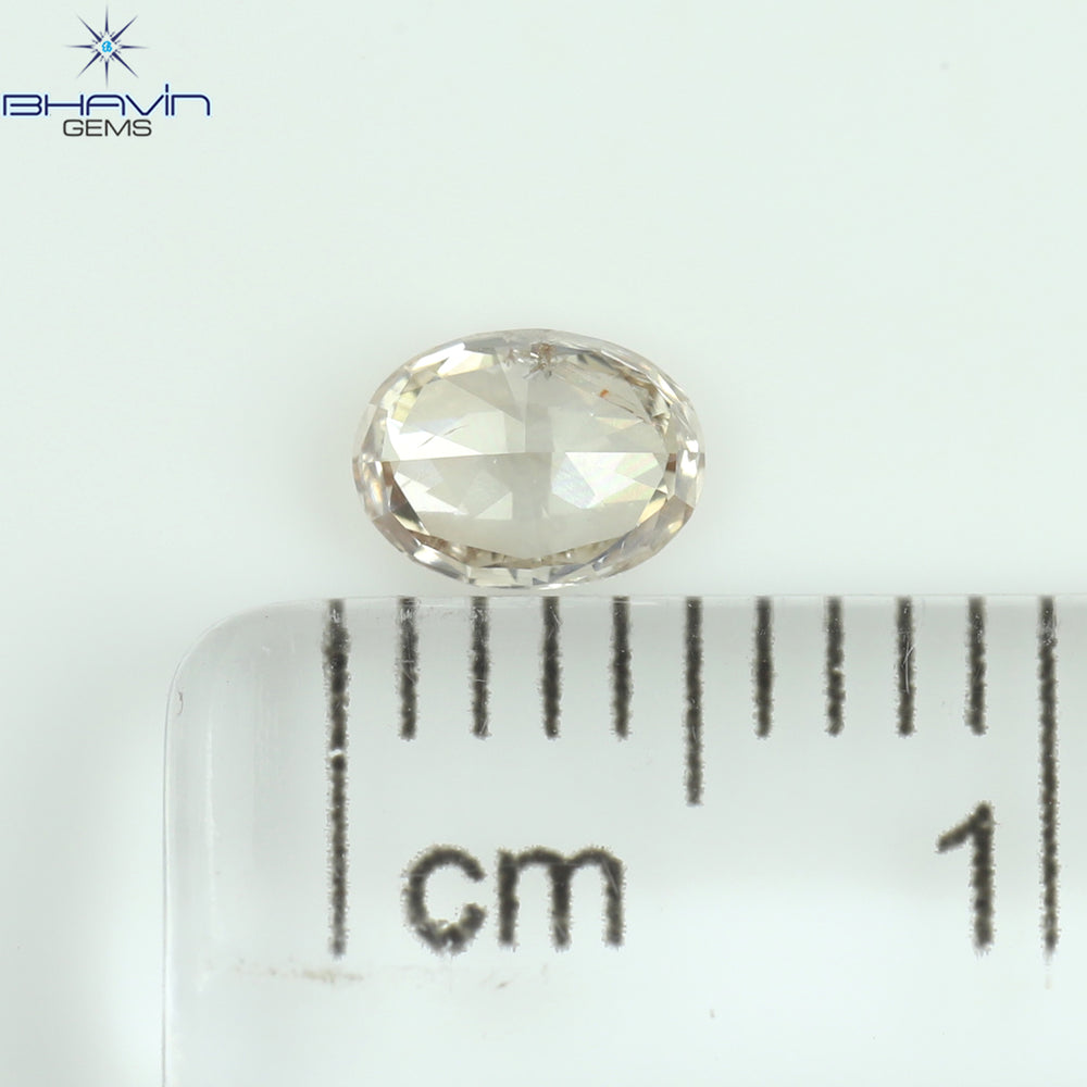 0.29 CT Oval Shape Natural Diamond Brown Pink Color I1 Clarity (4.97 MM)
