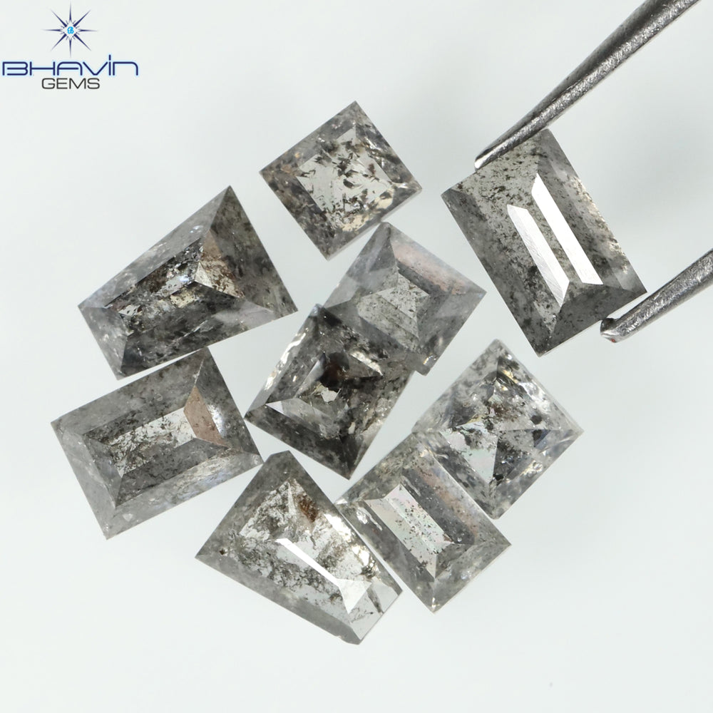 1.03 CT/9 Pcs, Baguette Diamond, Salt And Pepper Color, I3 Clarity