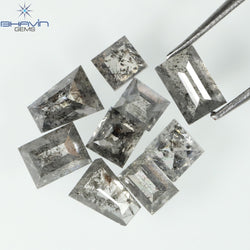 1.03 CT/9 Pcs, Baguette Diamond, Salt And Pepper Color, I3 Clarity