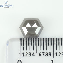 1.22 CT Hexagon Shape Natural Loose Diamond Gray Color I3 Clarity (7.32 MM)