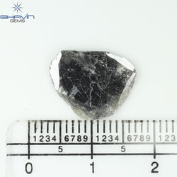 2.26 CT Slice Shape Natural Diamond Salt And Pepper Color I3 Clarity (13.45 MM)