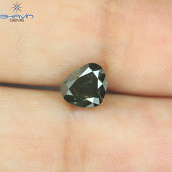 1.06 CT Heart Shape Natural Diamond Enhanced Green Color I2 Clarity (5.48 MM)