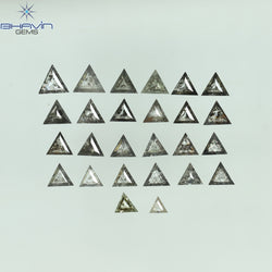 2.84 CT/45 Pcs Triangle Shape Natural Loose Diamond Salt And Pepper Color I3 Clarity (2.80 MM)