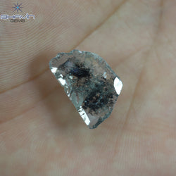 3.42 CT Slice Shape Natural Diamond Salt And Pepper Color I3 Clarity (18.84 MM)