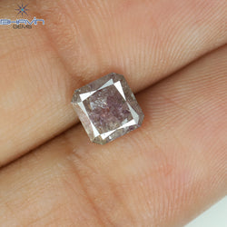1.00 CT Radiant Shape Natural Diamond Pink Color I3 Clarity (5.75 MM)