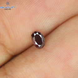 0.16 CT Oval Shape Natural Diamond Enhanced Pink Color VS1 Clarity (4.04 MM)