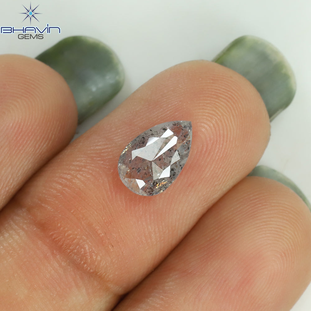 1.13 CT Pear Shape Natural Loose Diamond Salt And Pepper Color I3 Clarity (8.60 MM)