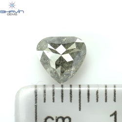 0.75 CT Heart Shape Natural Loose Diamond Salt And Pepper Color I3 Clarity (5.74 MM)