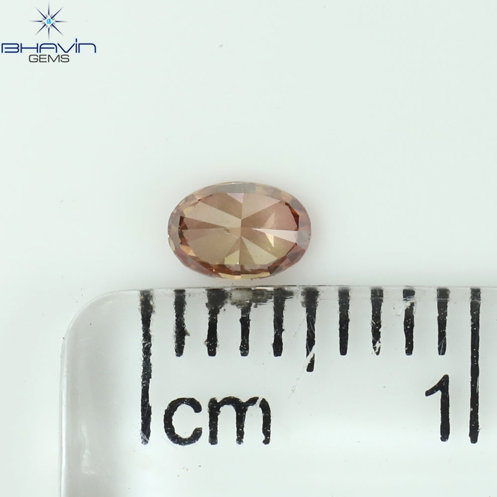 0.24 CT Oval Shape Natural Diamond Enhanced Pink Color VS2 Clarity (4.40 MM)
