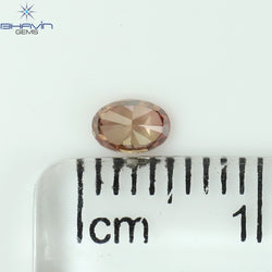 0.24 CT Oval Shape Natural Diamond Enhanced Pink Color VS2 Clarity (4.40 MM)