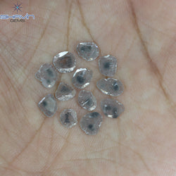 2.46 CT/12 Pcs Slice Shape Natural Diamond Salt And Pepper Color I3 Clarity (7.09 MM)