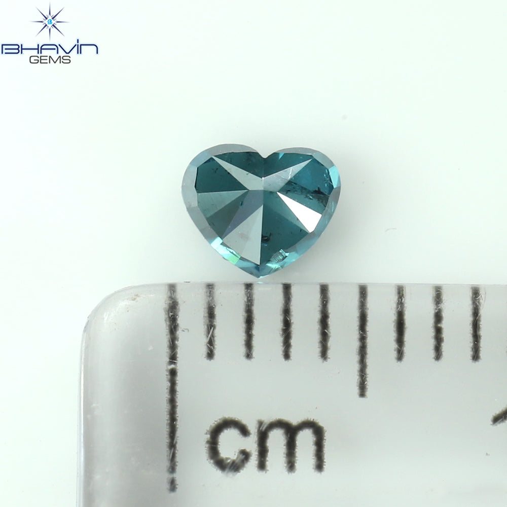 0.29 CT Heart Shape Natural Diamond Blue Color SI2 Clarity (4.22 MM)