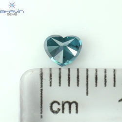 0.29 CT Heart Shape Natural Diamond Blue Color SI2 Clarity (4.22 MM)