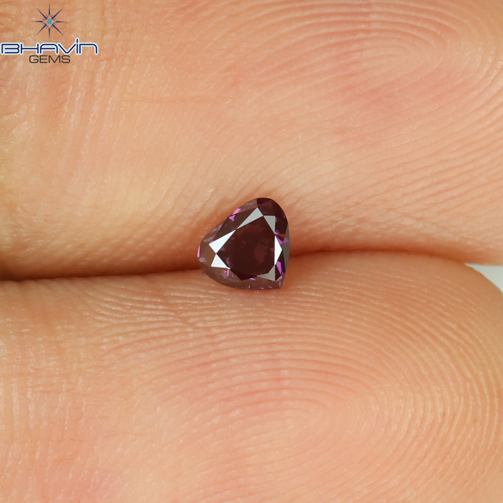 0.13 CT Heart Shape Natural Loose Diamond Pink Color VS2 Clarity (3.46 MM)