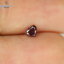 0.13 CT Heart Shape Natural Loose Diamond Pink Color VS2 Clarity (3.46 MM)