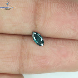 0.19 CT Marquise Shape Natural Diamond Enhances Blue Color SI1 Clarity (5.97 MM)