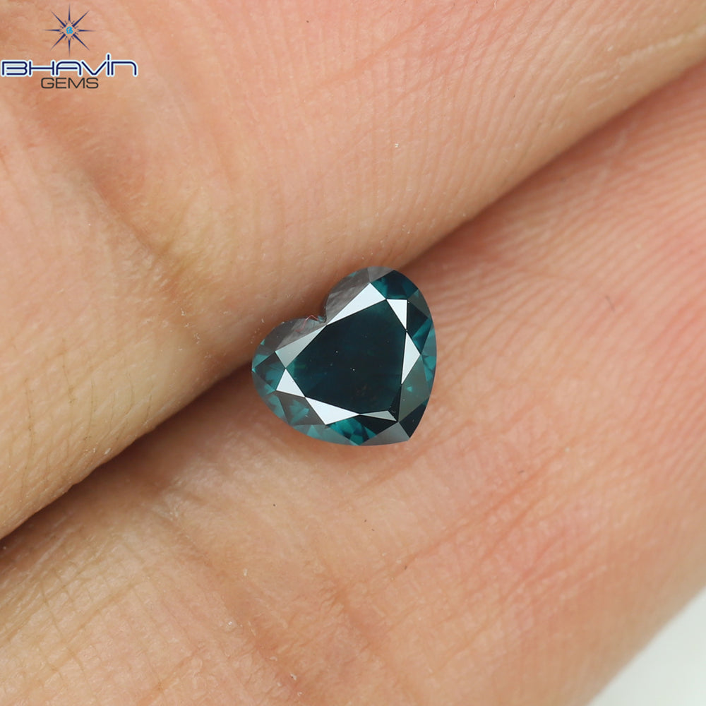 0.50 CT Heart Shape Natural Diamond Blue Color VS2 Clarity (4.80 MM)