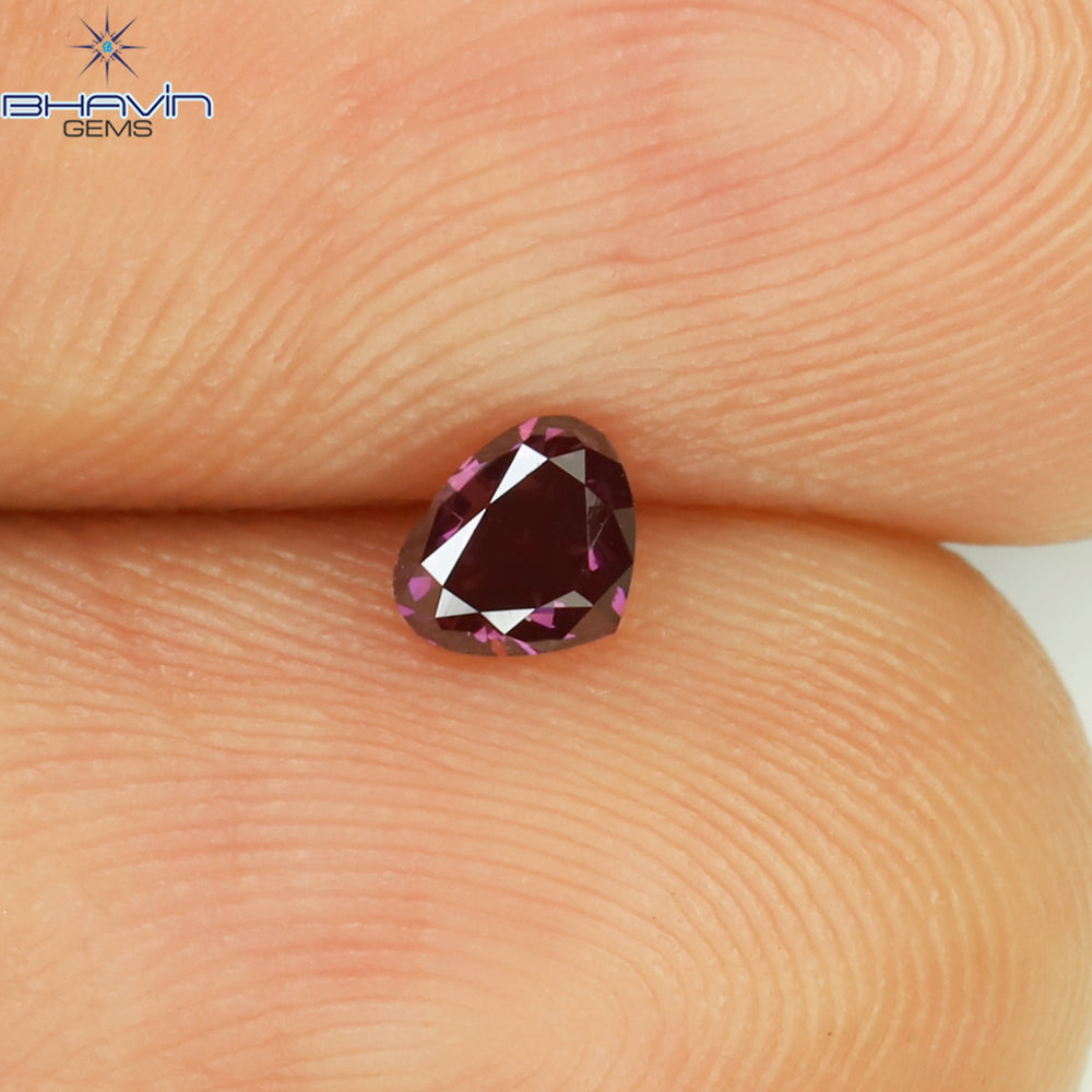 0.14 CT Heart Shape Natural Loose Diamond Pink Color VS2 Clarity (3.66 MM)