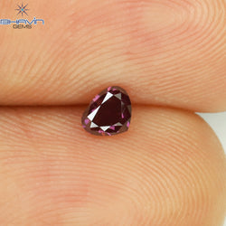 0.14 CT Heart Shape Natural Loose Diamond Pink Color VS2 Clarity (3.66 MM)