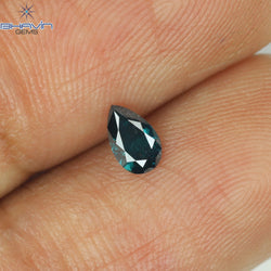0.21 CT Pear Shape Natural Diamond Blue Color SI2 Clarity (5.04 MM)