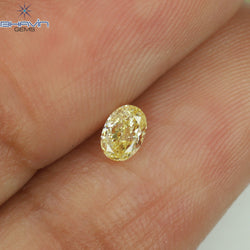 0.20 CT Oval Shape Natural Diamond Orange Color SI1 Clarity (4.24 MM)
