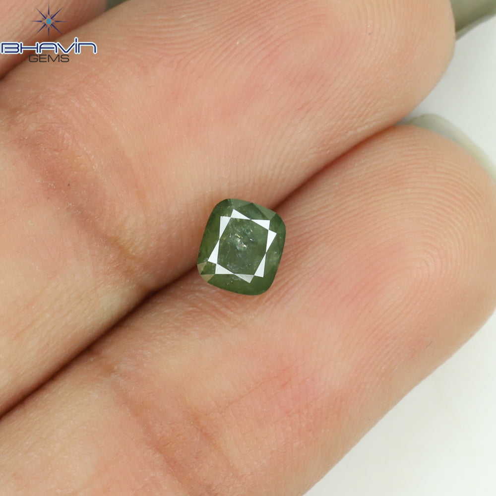0.74 CT Cushion Diamond Natural Diamond Green Diamond Clarity I3 (4.85 MM)