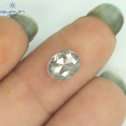 1.79 CT Oval Shape Natural Diamond Salt And Pepper Color I3 Clarity (7.90 MM)