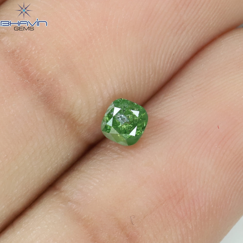 0.31 CT Cushion Diamond Natural Diamond Green Diamond Clarity I3 (3.70 MM)