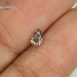 0.19 CT Pear Shape Natural Diamond Brown Pink Color VS1 Clarity (4.50 MM)