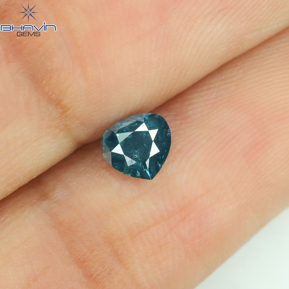 0.46 CT Heart Shape Natural Diamond Blue Color I3 Clarity (4.66 MM)