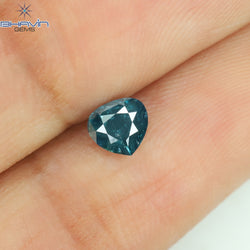 0.46 CT Heart Shape Natural Diamond Blue Color I3 Clarity (4.66 MM)