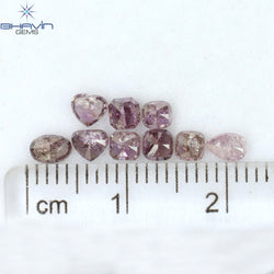 1.56 CT/9 Pcs Mix Shape Natural Diamond Pink Color I3 Clarity (4.30 MM)