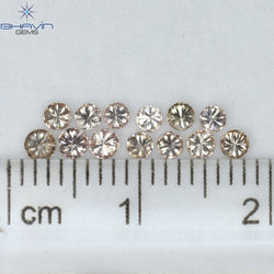 0.52 CT/13 Pcs Round Shape Natural Loose Diamond Brown Pink (Argyle) Color VS2 Clarity (2.35 MM)