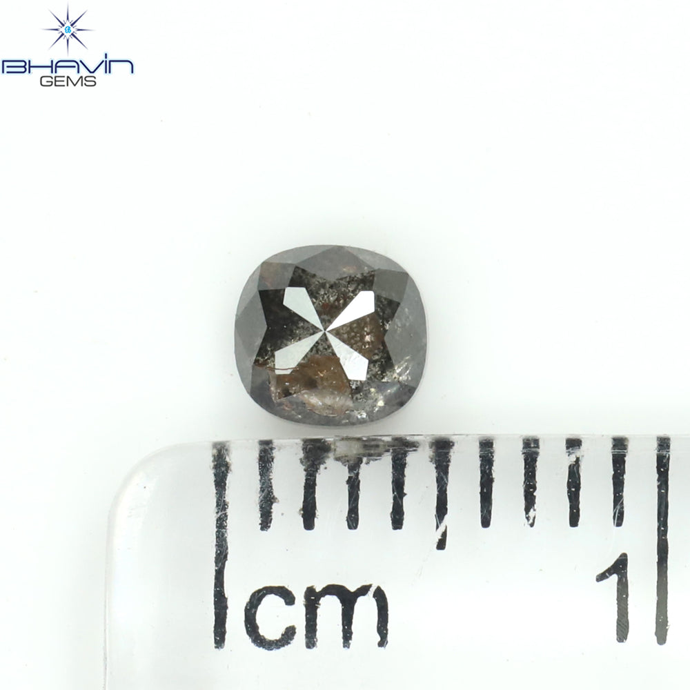 0.54 CT Cushion Shape Salt and Pepper Color Diamond Clarity I3 (4.43 MM)