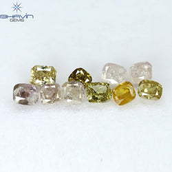 1.97 CT/10 Pcs Cushion Shape Natural Diamond Mix Color I1 Clarity (3.65 MM)