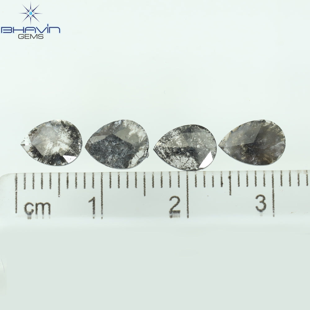 0.92 CT スライス形状 天然ダイヤモンド ソルト アンド ペッパー カラー I3 クラリティ (10.75 MM)